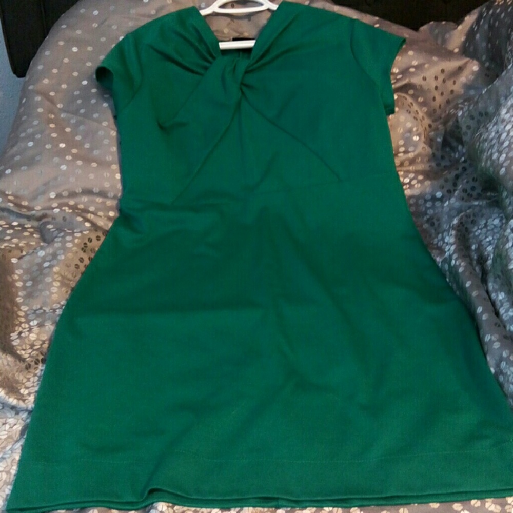 Teal Midi Dress with Knotted Front Design